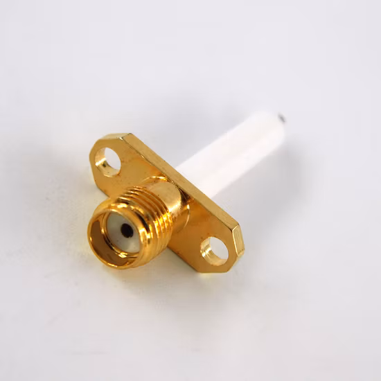 2穴フランジマウントメスSMA RF同軸コネクタ20mm絶縁体および3mmピンIP67